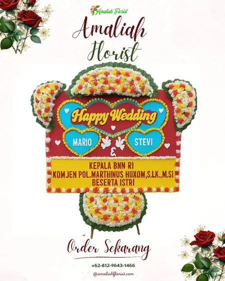 Papan Bunga Pernikahan Sario